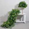 Groene plant blad kunstbloem rij arrangement tafel bloemen strip runner bruiloft achtergrond deco partij vloer bloemen tafelbal 240127