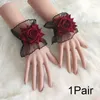 Genouillères de mariée Floral Rose dentelle manchette Bracelet extensible fausses manches poignets poignets Vintage gants transparents accessoires de robe de mariée