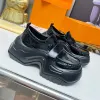 Gaveta Caixa Homem Mulher Plataforma Mocassins Chunky Sapatos Designer Vestido Sapato Preto Triple S Mocassins Oversized Bottom Sneaker Oxfords Wave-Shaped Rubber Sole