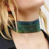 Chokers Trendy Design Punk Hottie Choker Schlüsselbeinkette Übertriebene Metall Personalisierte Mode Pailletten Halskette Choker YQ240201