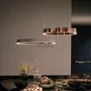 Hängslampor moderna ledcirkelring tak ljuskrona för vardagsrum studera sovrum bord kök lampor hem dekor lusters belysning fixtur yq240201