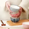 Miski Piękna miska ryżowa domowa ceramiczna mała zupa kreatywna retro stołowa zastawa stołowa