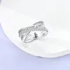 Cluster Rings Sterling Silver 925 Multi-Ring Interlaced Diamonds Cubic Zircon Finger Ring for Women Jewelry Wedding Engagement Gift