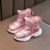 Boots Winter Plush Martin For Girls Korean Style Fashion Footwear Children Anti-slippery Thick Warm Cotton Shoes Kids