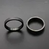 Cluster Rings 2024 Simple Black Colour Scrub 316L Stainless Steel Male Woman Ring Fashion Jewelry Accessories