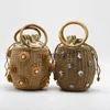 Schoudertassen fasion bloem parels raan emmers tas voor dames luxe design diamanten rieten geweven andbags zomer beac stro grote toteH2421