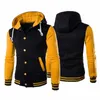 Spring Autumn Mens Hoodies Jacket Boy Baseball Hoodies Coat Coate Streetwear Slim College Varsity Brand Stylish Veste Homme 240130