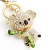 Keychains Lanyards Shiny Rhinestones Lovely Koala Keychain Fashion Jewelry Gift For Women Kids Wallet Hanging Bag Decorative Cute Animal Key Ring Q240201