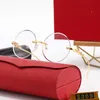 2024 New mens and womens Square frameless metal sunglasses small frame luxury fashion 2594