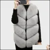 Women'S Fur & Faux Fur Womens Fur Faux Cherrys Women Natural Real Vest Jacket Waistcoat Gilet Genuine Plus Size Thick Coats Warm Luxur Dhpit