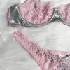 BH's Sets Yimunancy Contrast Kleur Pure Kant Lingerie Set Bh Panty Intimates Mode Erotisch Uniek ondergoed