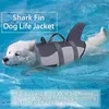 Vêtements pour chiens Gilet de sauvetage en forme de requin Gilets Ripstop Lifesaver avec poignée de sauvetage Maillot de bain de sécurité pour animaux de compagnie pour piscine natation plage navigation de plaisance