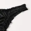 BRAS SETS 2024 Fashion Ladies Sexig solid färg underkläder satin spetsar frilled sele babydoll bh set bioustonosz