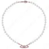 Collane Saturno Collana tennis con perline e diamanti Donna Catene in argento Stile vintage alla moda Desigenr Jewelry195B