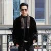 American Star Mink Collar Mens Fur Coat hela V Designer Neck Robe Style Haining 0JL5