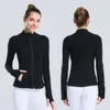 Outono 2024 inverno nova jaqueta com zíper feminino secagem rápida yoga terno manga longa polegar treinamento correndo casaco de fitness S-X 77