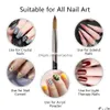 Nail Brushes Kolinsky D Nail Brush Crystal Pen Pure Hair Acrylic Round Size 8/10/12/14/16/18/20/22/24 Tool Drop Delivery Health Beauty Dhbxf