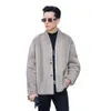 v Designer Neck Daopao Silver Blue Sable Natural Color Mens Skin Coat Whole Mink Fur Trendy Style KJEO