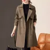 Trenchs de femmes 2024 printemps et automne mode femmes manteau long grande taille petite explosion de style britannique