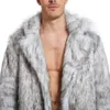 Autumn and Winter Designer Mens Faux Fur Long Coat KM6F