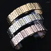 Bracelets de montre Bracelet en acier inoxydable solide pour Bracelet de bande T41 sept perles boucle papillon 12 13 14 15 16 17 18 19mm 20 21 22 23 24mm