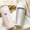 Thermoses Portable 300ml Thermos Bottle Healthy Plastic Wheat Fiber Cup Double Layer Thermal Mug Office Coffee Tea Water Bottle Travel Mug