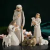 Resin Willow Tree Figurine Shepherde Hand Painted Decor Nativity Figures Statue Collection Desk Decoration 240123