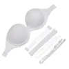 Bras Vgplay Sujetador blanco Sin tirantes Push Up Lencería antideslizante Correa de banda transparente Tamaño de mujer para pecho grande 32-44 C D E F