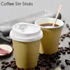 Kahve Kepçeleri ayrı ayrı sarılmış ahşap karıştırma çubukları 7.5 inç- 500 paket yuvarlak uçlu içecekler için çevre dostu karıştırıcılar doğal