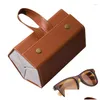 Sacs de rangement Étui de voyage pour lunettes de soleil Mtiple Paires Étuis rigides en cuir pour lunettes Lunettes de soleil Lunettes de soleil Objectif Conteneur Organisateur Drop Deliv Dhnvo