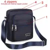 Mężczyźni nylonowa torba na ramię Messenger Bag Casual Waterproof Nylon Zipper Pocket Torebka Moda Podróż Męskie torby krzyżowe 240118