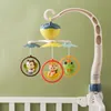 Baby Rattle Toy Mobile spädbarn roterande i 0-12 månader CRIB Musikprojektor Night Light Bell Bell Education för Born Gift 240118