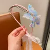 Acessórios de cabelo Floral Crianças Streamer Headbands Bonito HeadWear Estilo Coreano Dentes Trançado Hoop Borboleta Fita Banda Presente