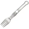 Set di stoviglie Bacchette da tavola in titanio per esterni Coltello rimovibile Forchetta Cucchiaio Spork Pieghevole Forniture da campeggio per la casa Picnic portatile