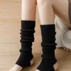Women Socks Japanese Lolita Girl Leg Warmer Long Solid Color Knitted Foot Cover Autumn Winter Warm Heap