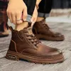 أحذية Doc Men Boots Outdoor Comfy Boots Men Fashion عالية الجودة من الجلد الكلاسيكي أحذية الخريف Man Brand Boots Winter Boots