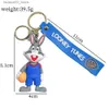 Keychains Lanyards Cartoon Bugs Bunny Doll Nyckelring Söt Tweety Bird Daffy Duck Porky Pig Nyckelringar Pendant Tillbehör för barn Födelsedagspresenter Q240201