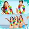 Party-Dekoration, 24 Stück, LED, hawaiianische Leis, leuchtende Blumen-Halskette für Maskerade, Strand, Hochzeit, tropischer Themen-Karneval, Luau-Zubehör