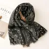 Scarves Fashion Women Fringe Viscose Scarf Cashew Floral Leopard Patchwork Hijab Shawls And Wraps Female Foulards Echarpe Sjaal 180 90Cm