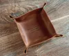 Depolama çantaları kişiselleştirilmiş catchall tepsi el yapımı deri vale orijinal masa caddy hediye erkekler Noel baba özel