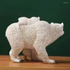 التماثيل الزخرفية الأم القط القطبي الدب النحت يدويا بوليريسين تمثال الطفل ديكور ديكور هدية لأمي زخرفة الحياة البرية الحرف الأثاث