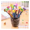 Pencils Wholesale Wood Pencil Cartoon Animal Wooden Pencils Eraser Toppers Pen Unique Party Favor Novelty Christmas Gifts For School O Dhaco