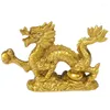 Statuette decorative Drago d'oro della buona fortuna Zodiaco cinese Dodici statue Scultura di animali in oro Decorazione del desktop