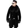 2024 Haining Mink Fur Coat Mens and Integrated Winter Plush Thickened Medium Length Faux IQLP