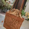 Sacs à bandoulière Vintage 100% sac en cuir pur et tissé pour femmes oliday ins ot vente panier de légumes tissé élégant français ollow-outH2421