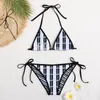 Sexy Damen-Bikini-Sets, Designer-Badebekleidung mit Neckholder, gestuft, rückenfrei, luxuriöser bedruckter Badeanzug mit niedriger Taille