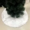 Tapis de Noël Blanc Peluche Arbre Jupe Fausse Fourrure Tapis De Noël Joyeux Décor Ornement Année Navidad Maison