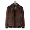 Mink Coat Mens Designer LAPEL GOLD PUL HAINING Vinter förtjockad Plush Casual High End B238