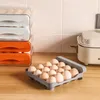 Organizador de almacenamiento de huevos para refrigerador, contenedor de 2 capas tipo cajón, contenedores apilables, plástico transparente, 240125