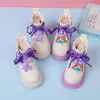 Детские кожаные ботинки для девочек, осень 2024, детские противоскользящие водонепроницаемые модные ботинки в корейском стиле с радужной лодыжкой для